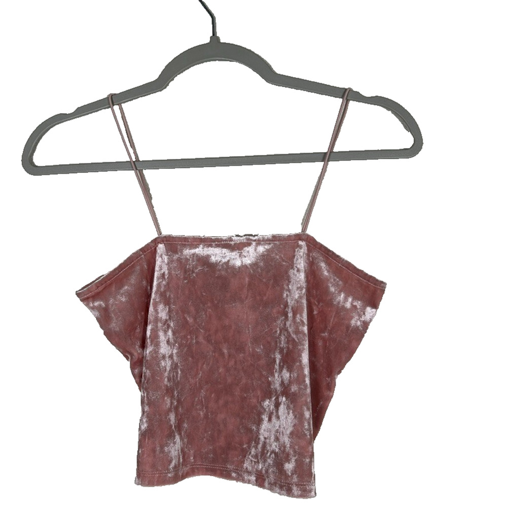Divided Womens Sz S crushed velvet tube top feminine Coquette Cottagecore